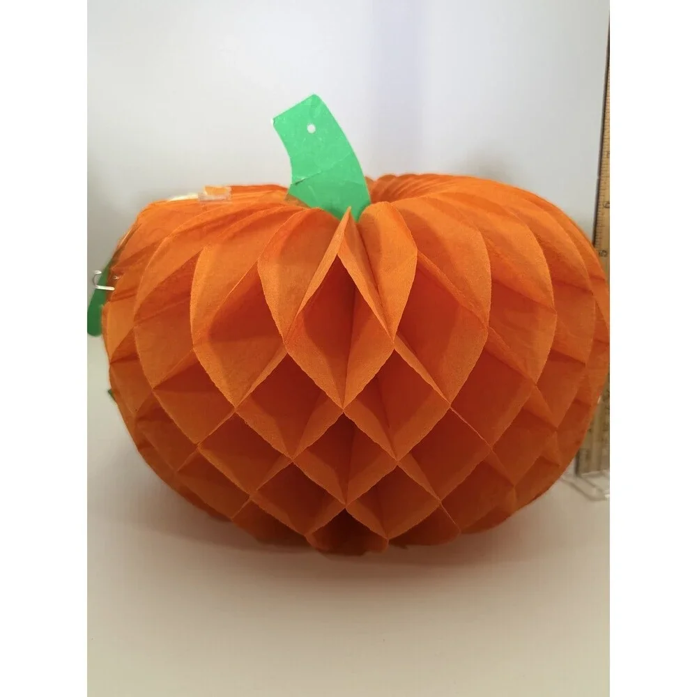 Vintage Beistle Honeycomb Pumpkin 8